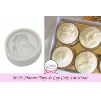 Molde de Silicone Topo de Cup Cake Pai Natal