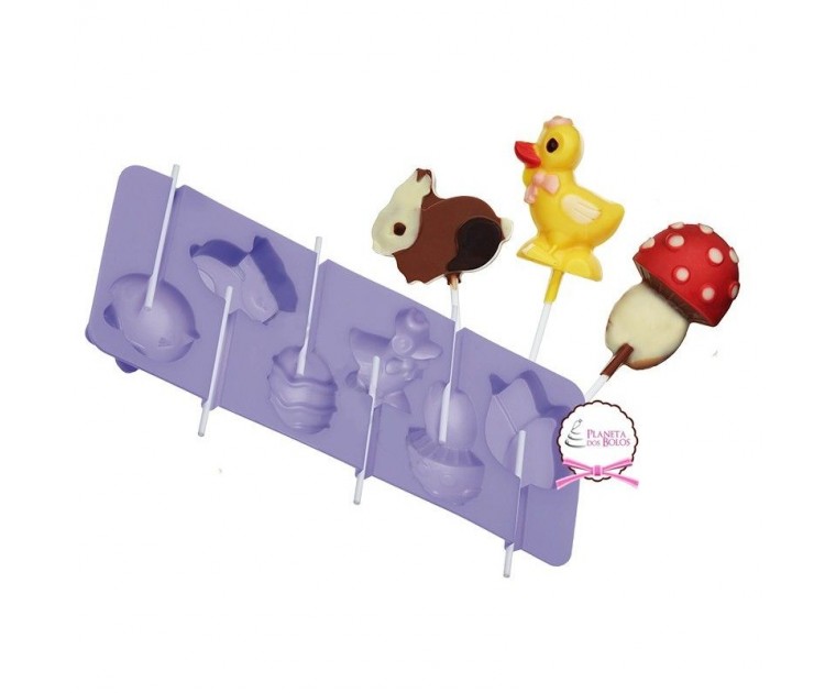 Molde Chupas Chocolate Tema Páscoa