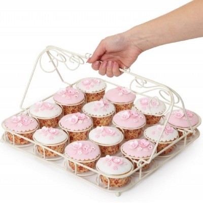 Suporte Transporte de Cup Cakes Cesto Branco