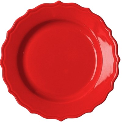 Prato Vintage Vermelho Recortado 22cms