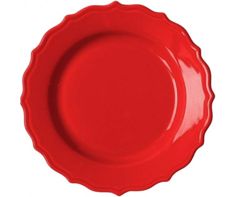Prato Vintage Vermelho Recortado 22cms