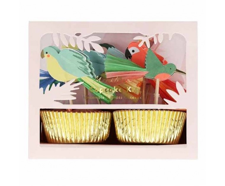 Kit Cup Cakes Pássaros Tropicais