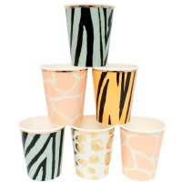 8 Copos Sortidos 4 Designs Safari