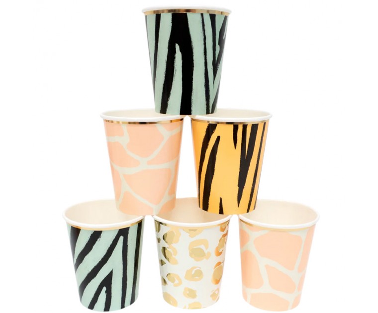 8 Copos Sortidos 4 Designs Safari