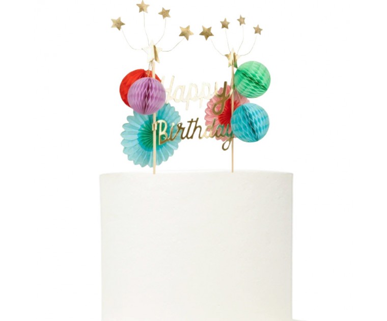 Topper Bolo Happy Birthday