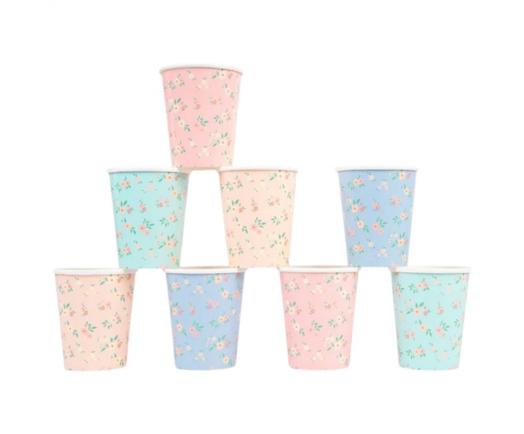 Copos Mini Flores Vintage