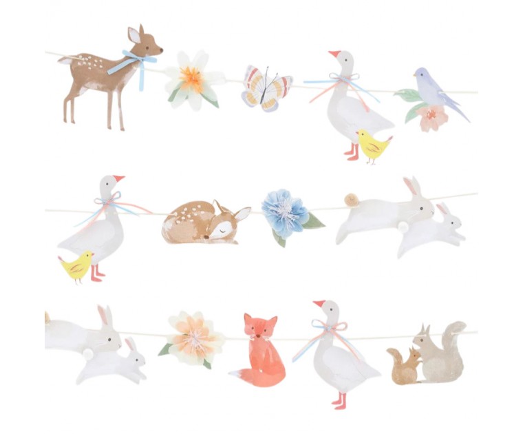 Conjunto Grinaldas Animais Floresta Recortados