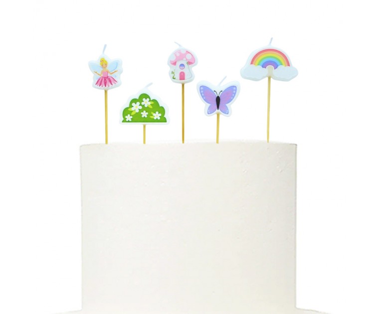 Conj. 5 Velas Jardim Fadas