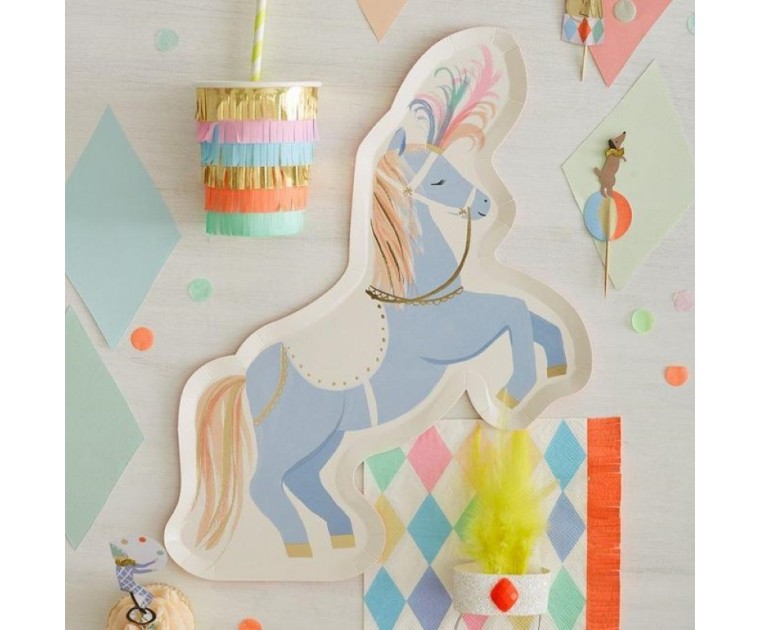 8 Pratos Cavalo Circo Meri Meri