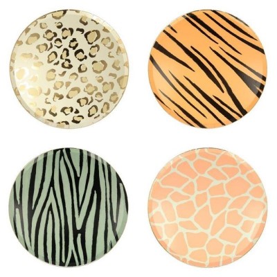 8 Pratos Sortidos 4 Designs Safari 26 cms