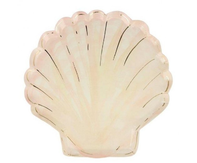 8 Pratos Concha Pastel Color