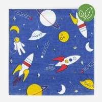 20 Guardanapos Tema Espaço Azuis