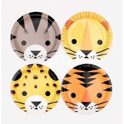 8 Pratos Felinos 18 cms