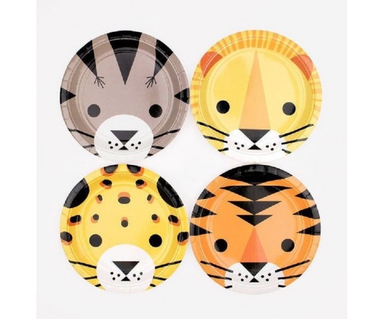 8 Pratos Felinos 18 cms