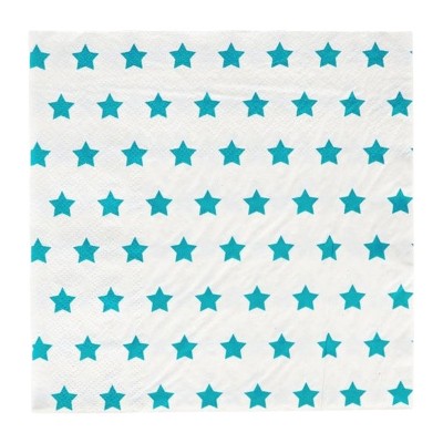 Guardanapos Brancos Estrelas Azuis