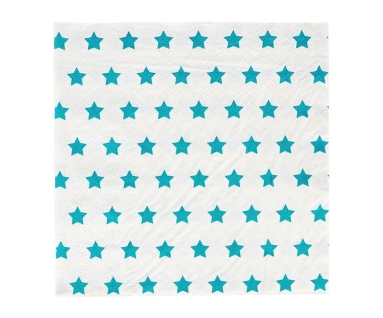 Guardanapos Brancos Estrelas Azuis