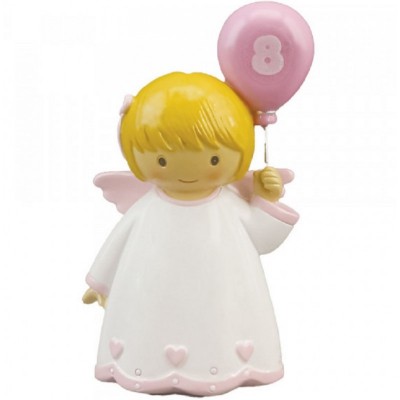 Anjo da Guarda c/ balão Aniversário Rosa