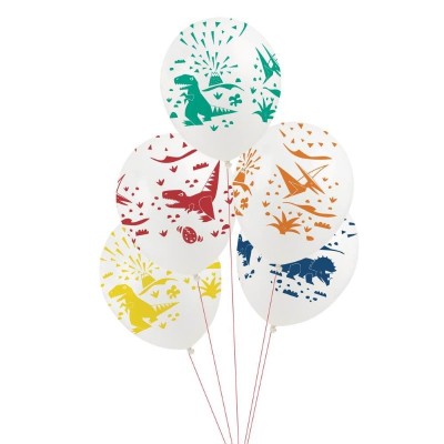 Pack de 5 Balões Multicoloridos Dinossauros
