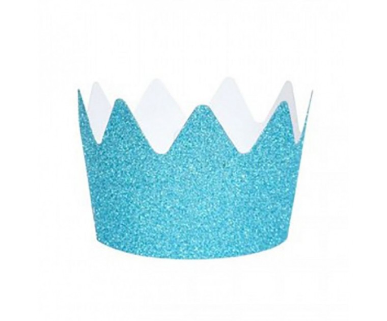 Pack de 8 Coroas Azul Glitter