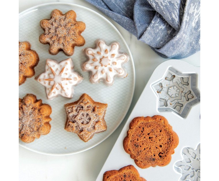 Tabuleiro Snowflake Cakelet Nordic Ware