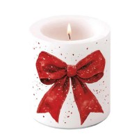 Vela Laço Vermelho e Branco
