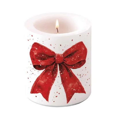 Vela Laço Vermelho e Branco