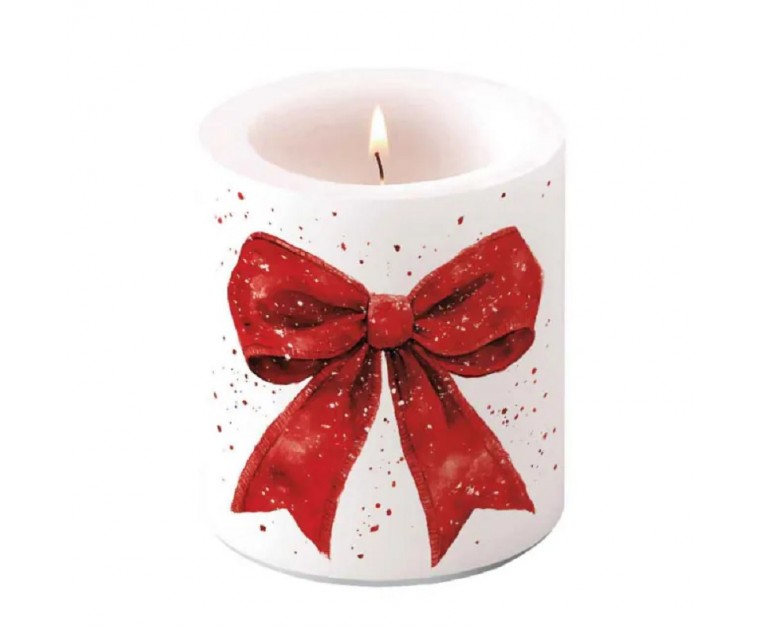 Vela Laço Vermelho e Branco
