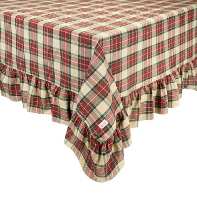 Toalha de Mesa Xadrez Vintage Tartã com Folho