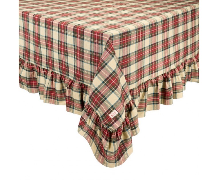 Toalha de Mesa Xadrez Vintage Tartã com Folho