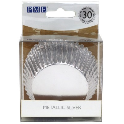 30 Formas Cup Cakes Foil Prata