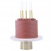 16 Velas Douradas Alltas Glitter