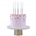 16 Velas Altas Glitter Prata