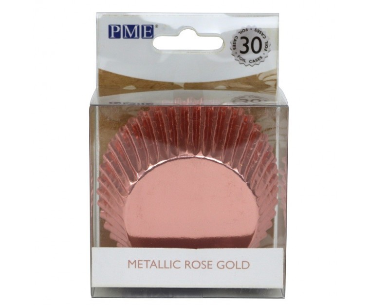 30 Formas Cup Cakes Foil Rose Gold