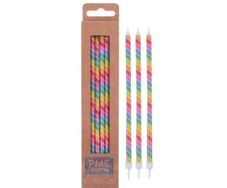 6 Velas Altas Arco Íris