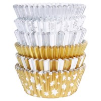 100 Formas Cup Cakes Foil Dourado e Prata