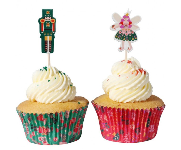 Pack 24 Forminhas com Picks Nutcracker 