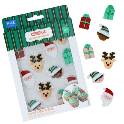 12 Decorações Açúcar Pai Natal e os Amigos