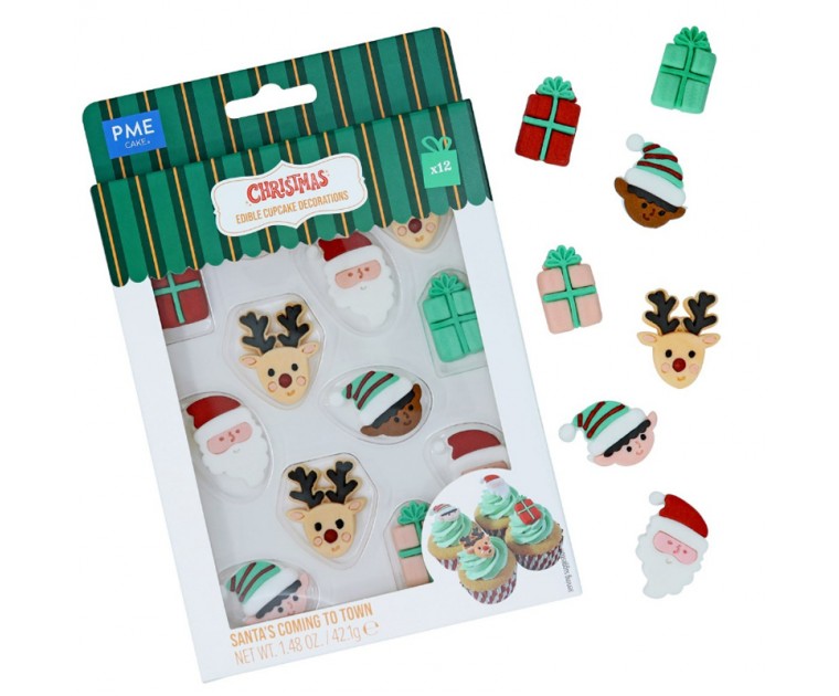 12 Decorações Açúcar Pai Natal e os Amigos 12 Decorações Açúcar Pai Natal e os Amigos