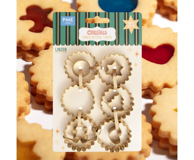Conj. 6 Cortadores  Bolachas de Natal Linzer 