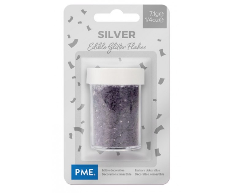 Flocos Glitter Comestível Prata