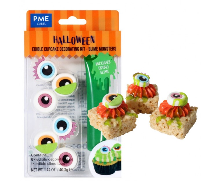 Kit Decoração de Cup Cakes Halloween Monstros de Slime