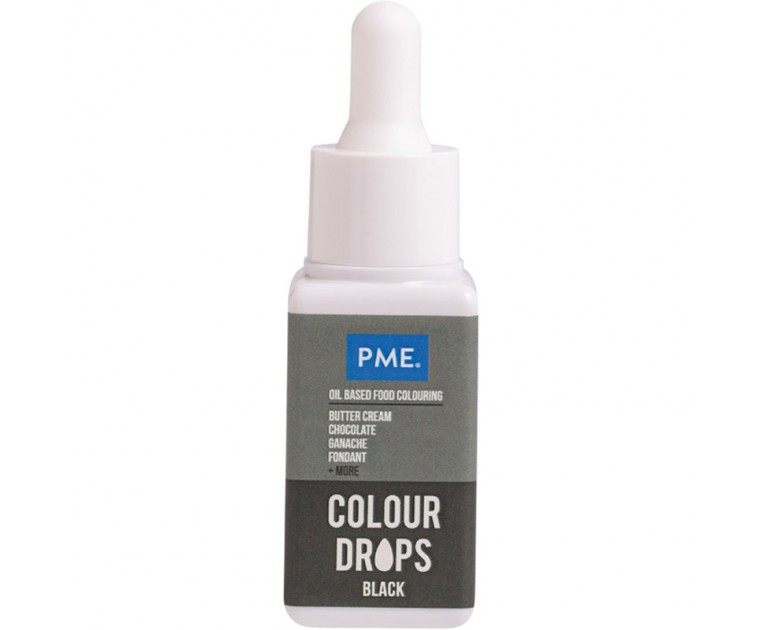Gotas Corante Preto - Corante Alimentar à Base de Óleo (20ml)