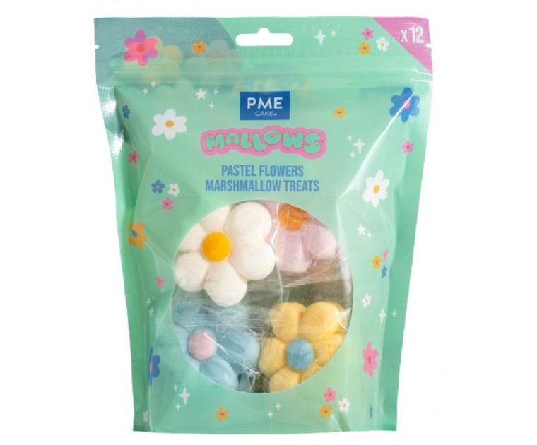 Doces de Marshmallow Flores Pastel