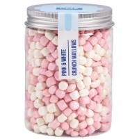 Mini Marshmallows Crocantes Branco e Rosa Pérola