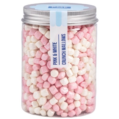 Mini Marshmallows Crocantes Branco e Rosa Pérola