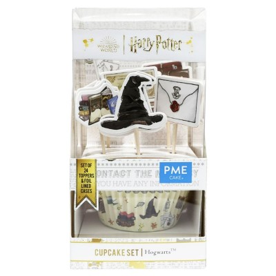 Conj. 24 Topos e Forminhas Cup Cakes Harry Potter Hogwarts