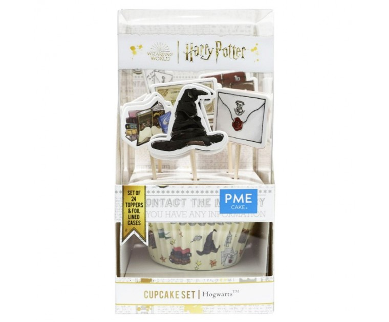 Conj. 24 Topos e Forminhas Cup Cakes Harry Potter Hogwarts