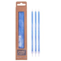 Conj. 6 Velas Altas Azuis Marmoreadas