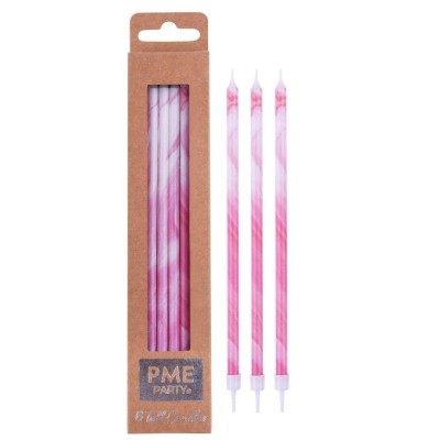 Conj. 6 Velas Altas Marmoreadas