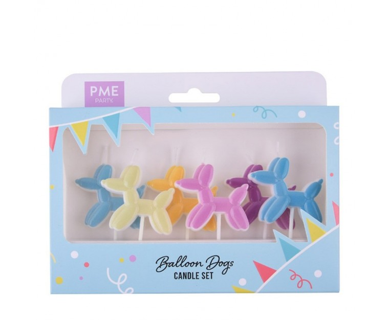 Conj. 6 Velas Cão Balão